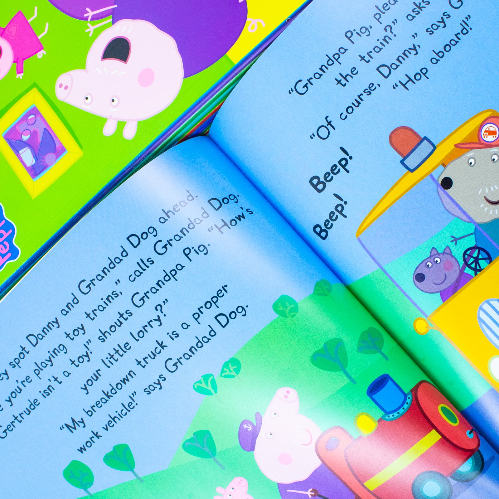 Peppa Pig Lime Bag 10 Books Collection Set including CD (Grandpa Pig’s Little Train,Peppa and Suzy’s Argument, Pedro’s Cough) - Lets Buy Books