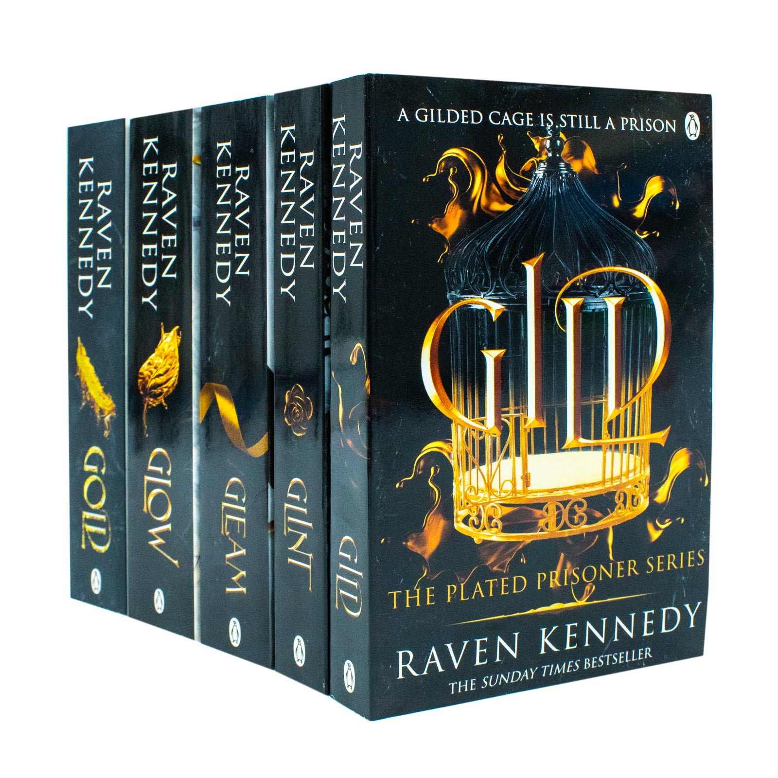 The Plated Prisoner Series 5 Books Collection Set by Raven Kennedy Glow, Gold, Gild, Glint, Gleam - Lets Buy Books