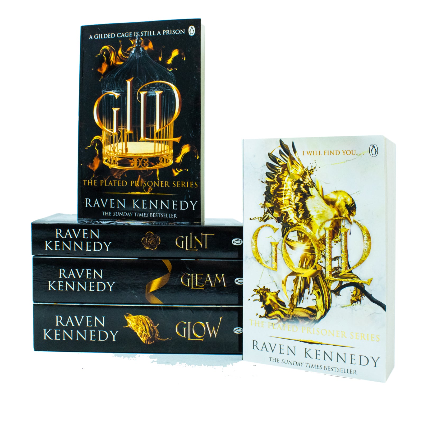 The Plated Prisoner Series 5 Books Collection Set by Raven Kennedy Glow, Gold, Gild, Glint, Gleam - Lets Buy Books