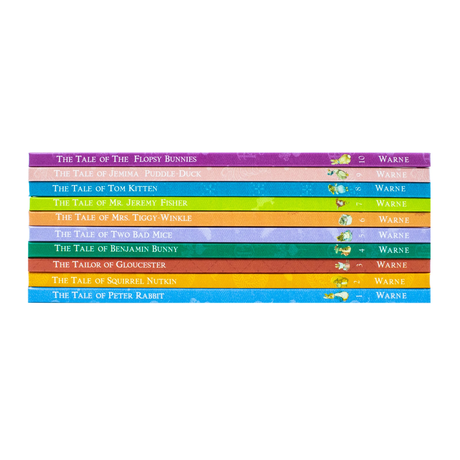 Peter Rabbit 10-book Library Coloured Jackets (Flopsy Bunnie, Jemima Puddle-Duck) by Potter, Beatrix