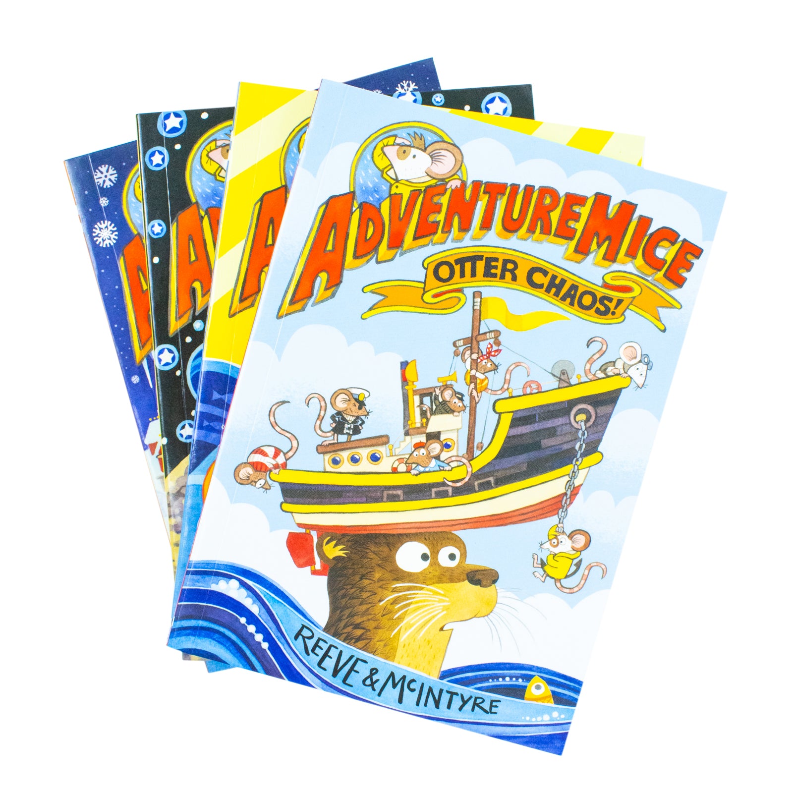 Adventure Mice 4 Books Collection Set by Reeve & McIntyre (Mice on the Ice, Otter Chaos, Mermouse Mystery, Mice on the Moon) - Lets Buy Books
