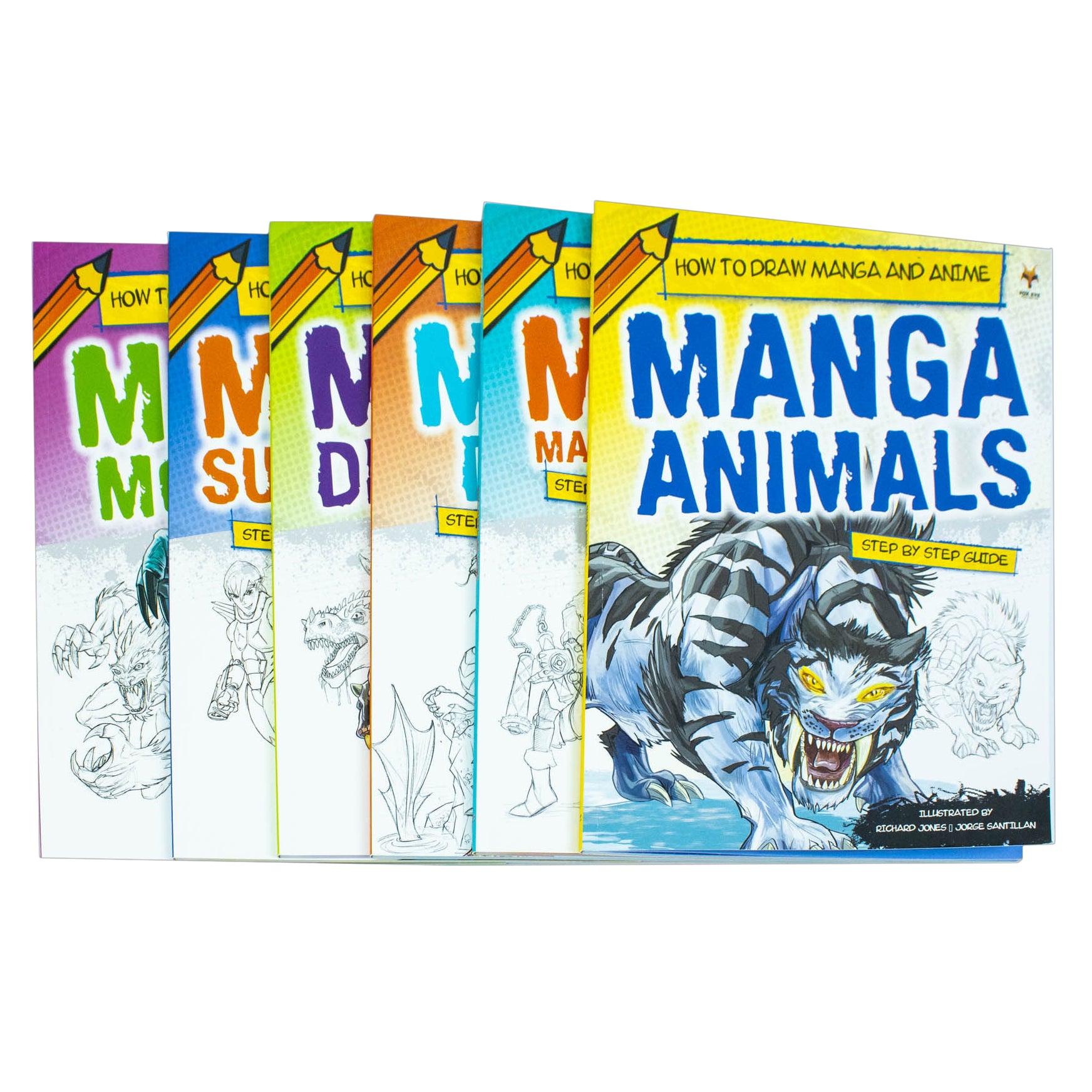 Step By Step Guide How To Draw Manga and Anime For Beginners 6 Books Collection Set Animals - Lets Buy Books
