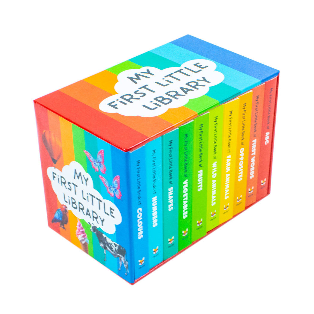My First Little Library 10 Books Collection Set (Shapes, Numbers, First Words, Farm Animals) - Lets Buy Books