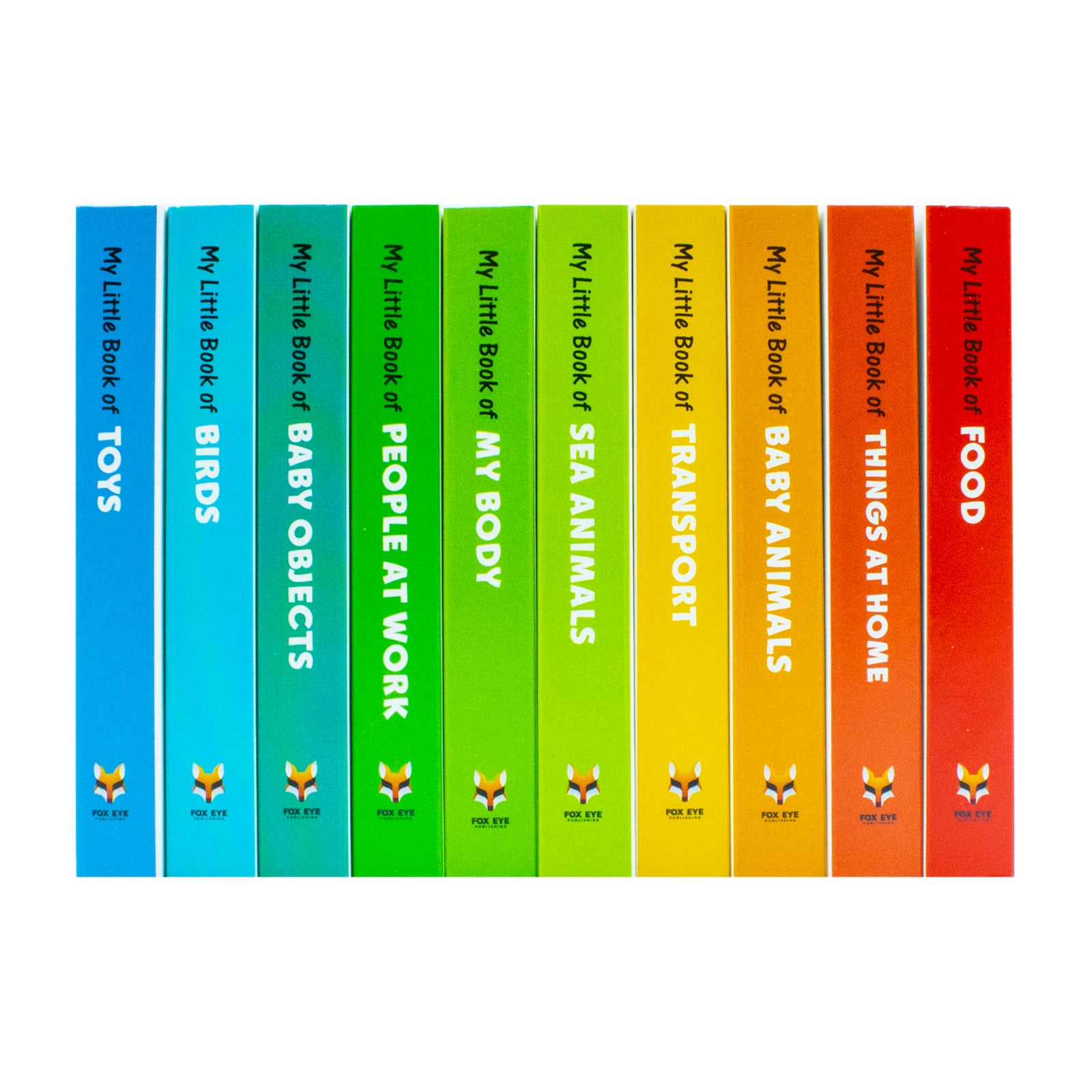 My First Little Library 10 Books Set Collection: (ABC, Shapes, Numbers, First Words, Opposites, Wild Animals, Fruits, Vegetables, Fram Animals, Colours) - Lets Buy Books