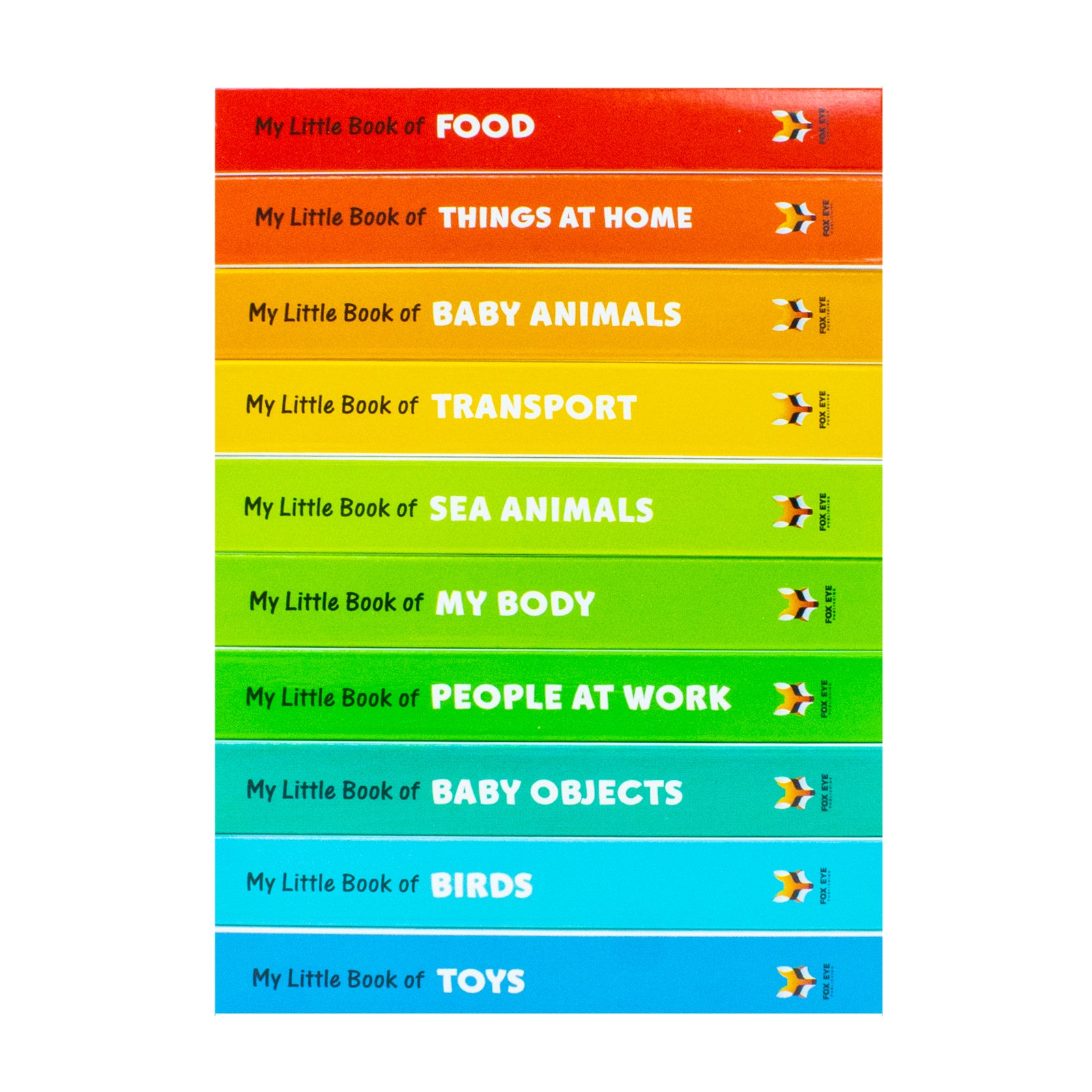 My First Little Library 10 Books Set Collection: (ABC, Shapes, Numbers, First Words, Opposites, Wild Animals, Fruits, Vegetables, Fram Animals, Colours) - Lets Buy Books