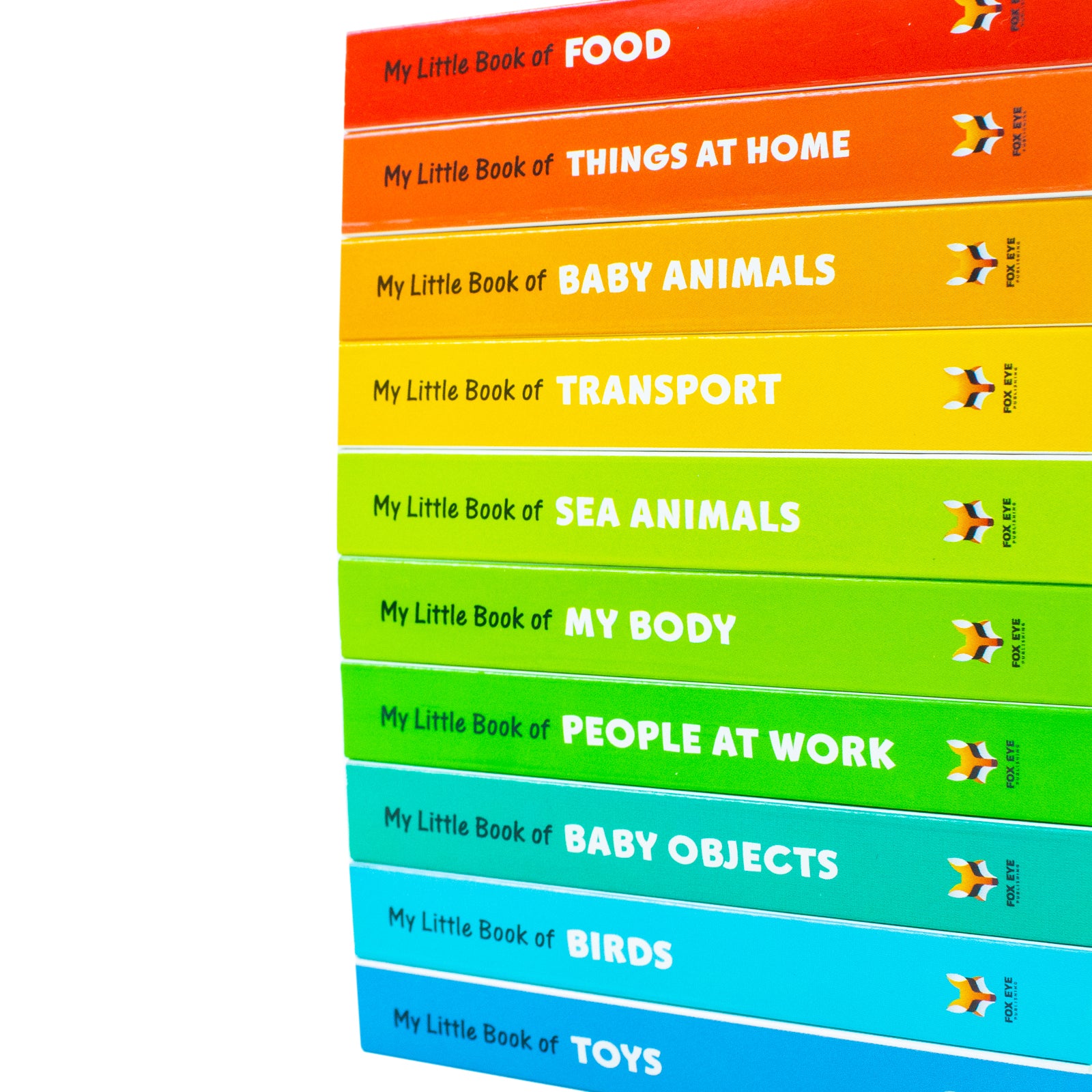 My First Little Library 10 Books Set Collection: (ABC, Shapes, Numbers, First Words, Opposites, Wild Animals, Fruits, Vegetables, Fram Animals, Colours) - Lets Buy Books