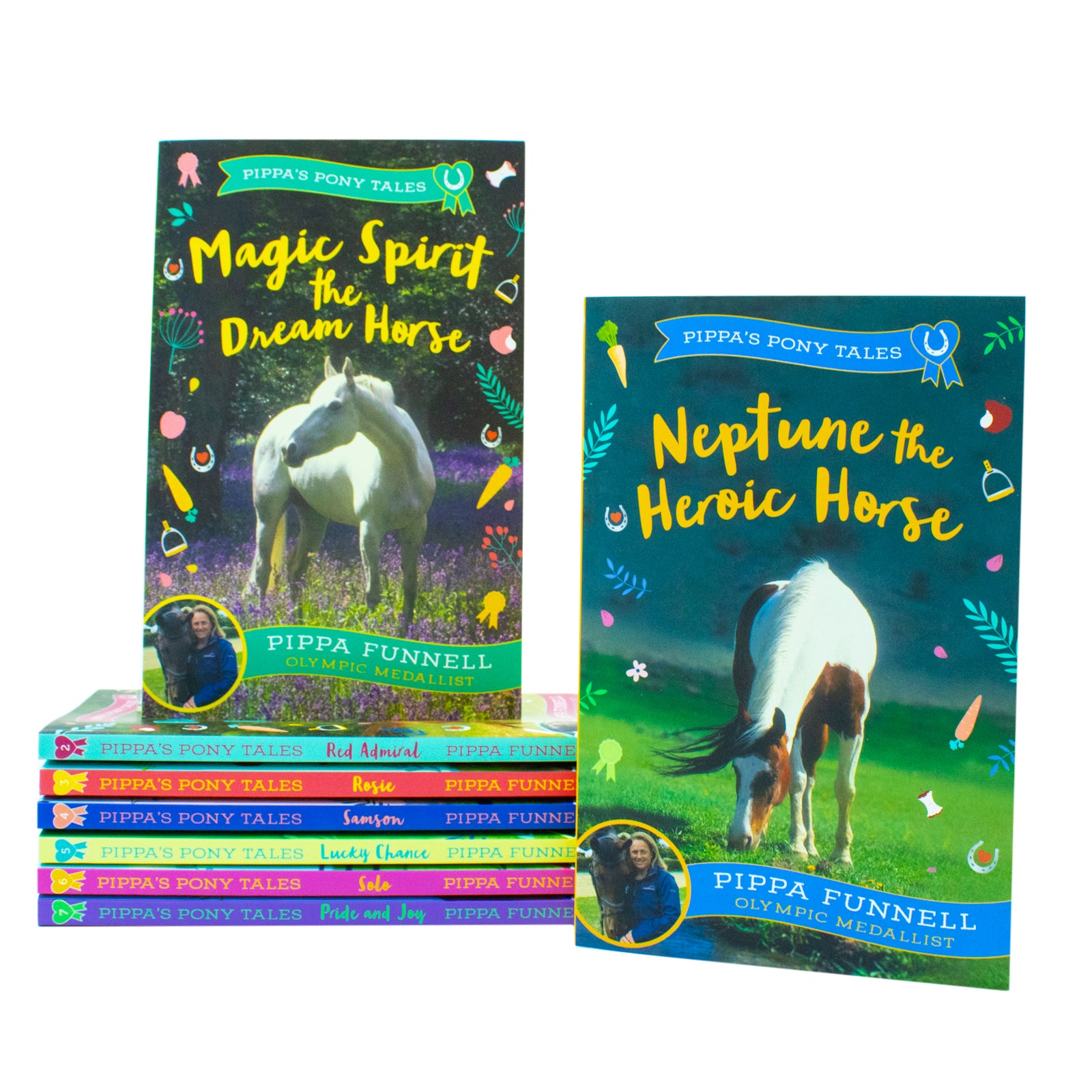 Pippa's Pony Tales 8 Books Collection Set by Pippa Funnell (Magic Spirit, Red Admiral, Rosie, Samson, Lucky Chance, Solo, Pride and Joy, Neptune) - Lets Buy Books