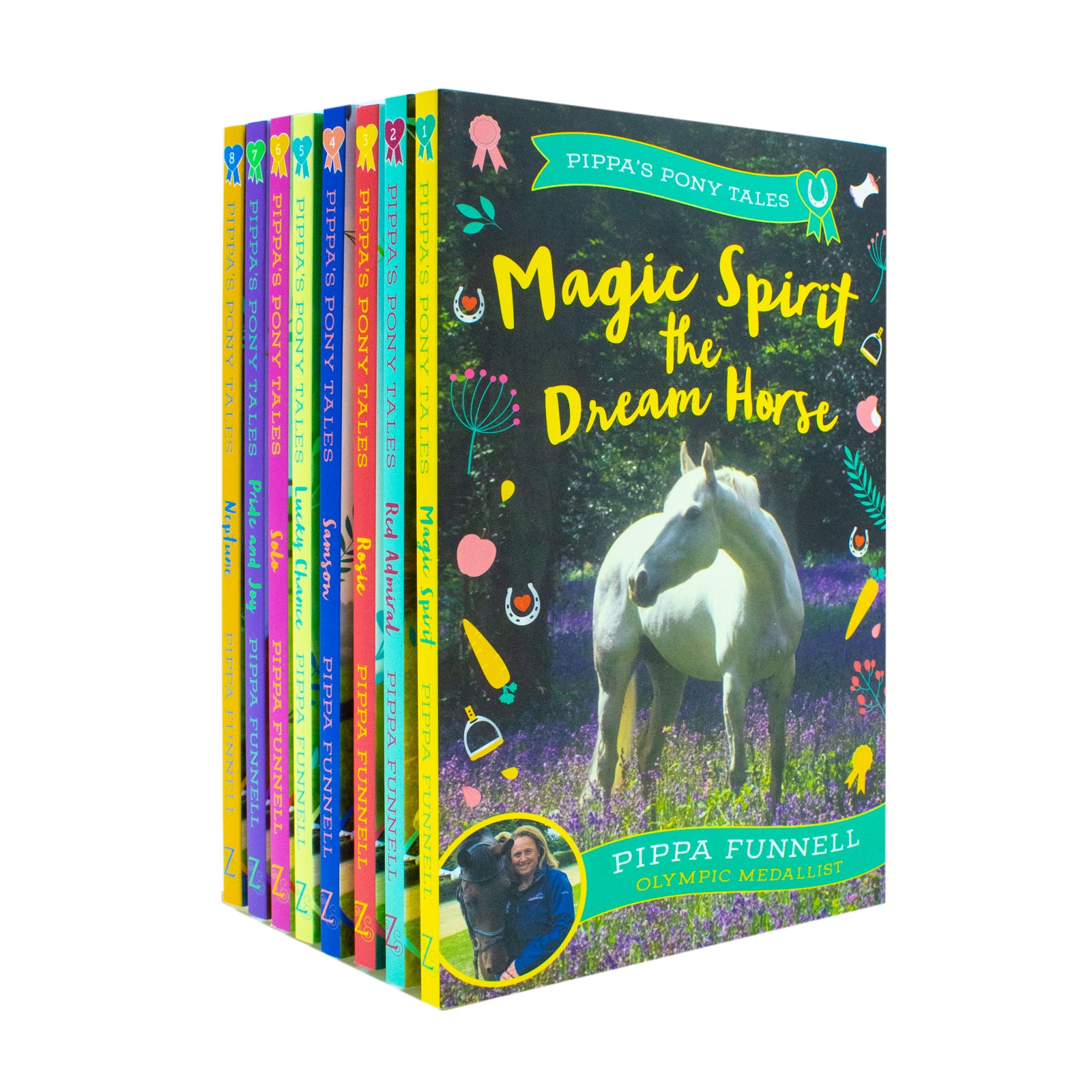 Pippa's Pony Tales 8 Books Collection Set by Pippa Funnell (Magic Spirit, Red Admiral, Rosie, Samson, Lucky Chance, Solo, Pride and Joy, Neptune) - Lets Buy Books