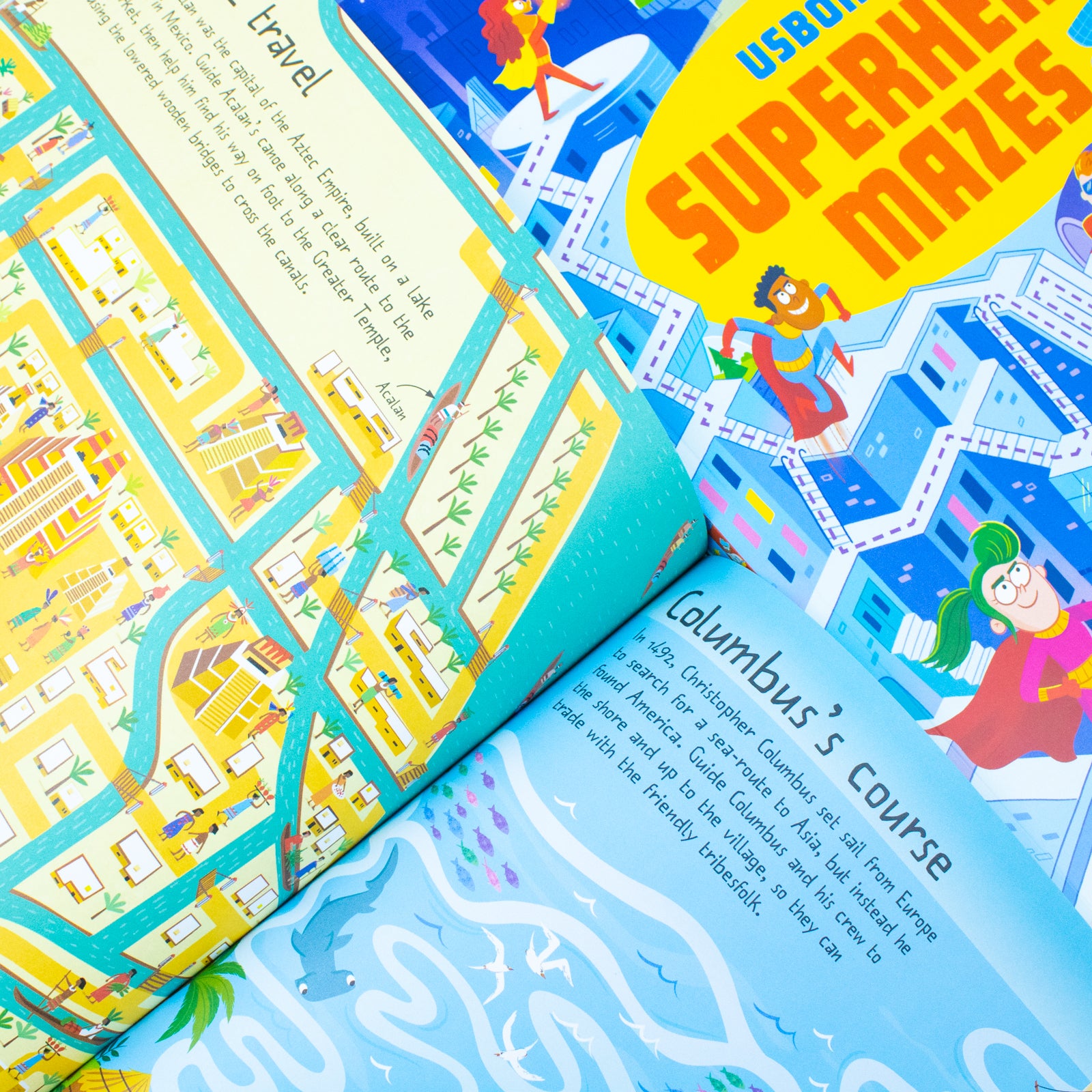 Usborne Maze Series 4 Books Collection Set (Superhero, Pirate, Long Ago, Space Maze) - Lets Buy Books