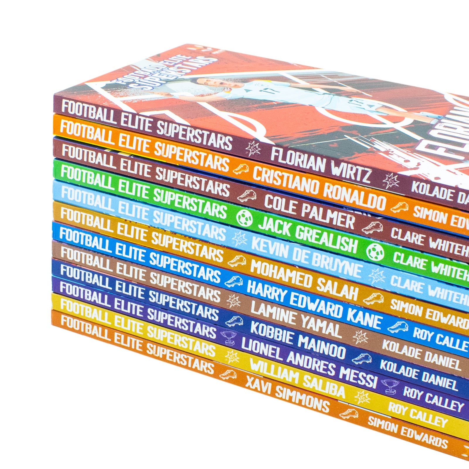 Football Elite Superstars 12 Books Box Set by Simon Edwards Jack Grealish, Lionel Messi - Lets Buy Books