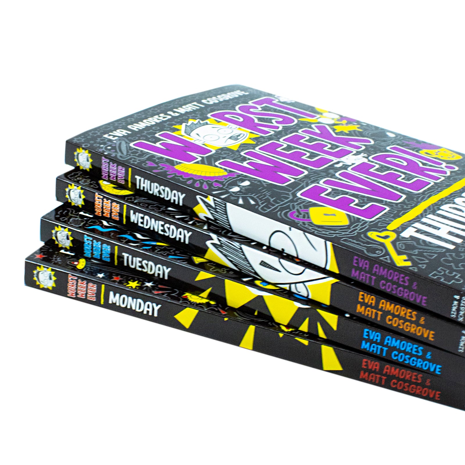 Worst Week Ever! Series 4 Books Collection Set by Eva Amores Wednesday, Tuesday, Thursday - Lets Buy Books