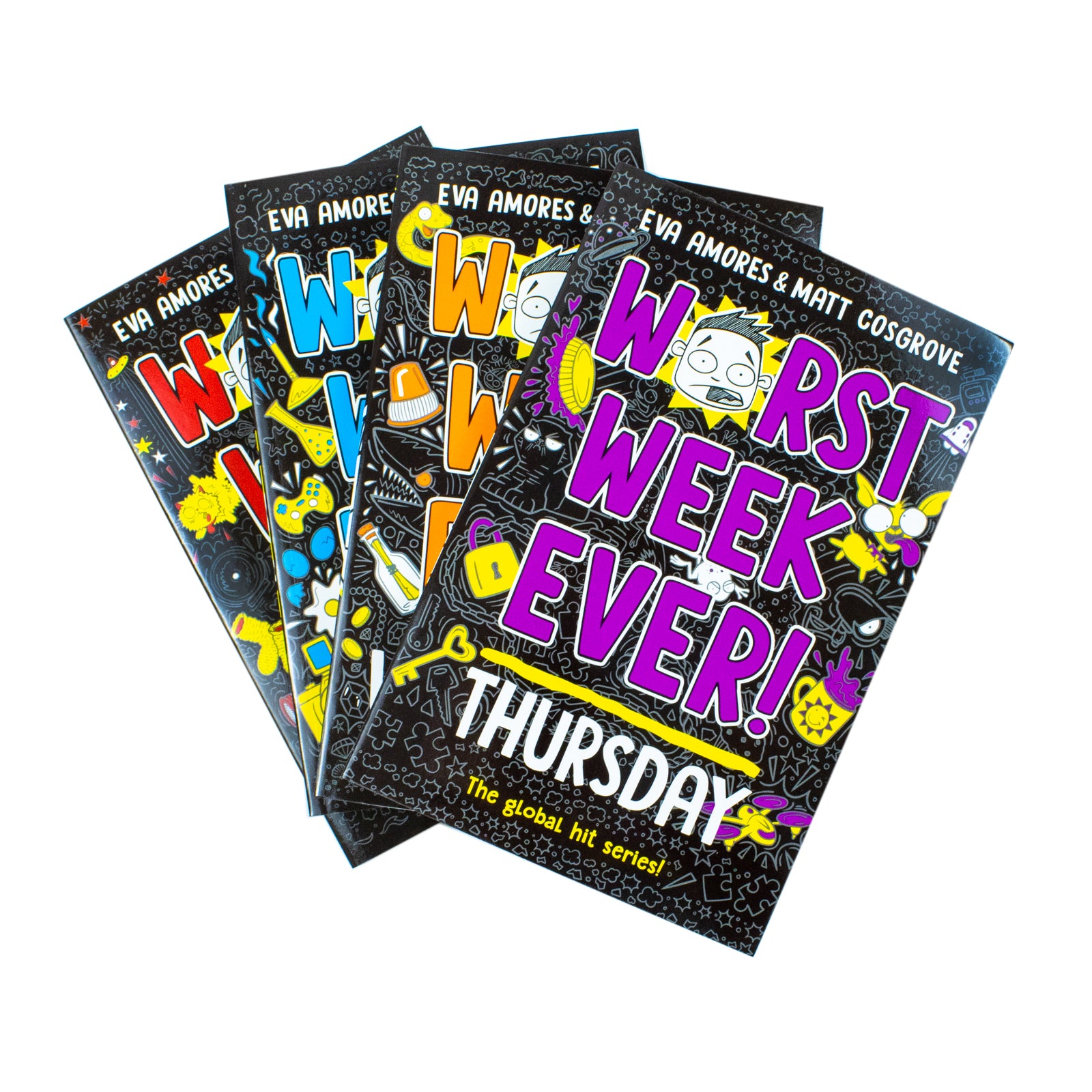 Worst Week Ever! Series 4 Books Collection Set by Eva Amores Wednesday, Tuesday, Thursday - Lets Buy Books