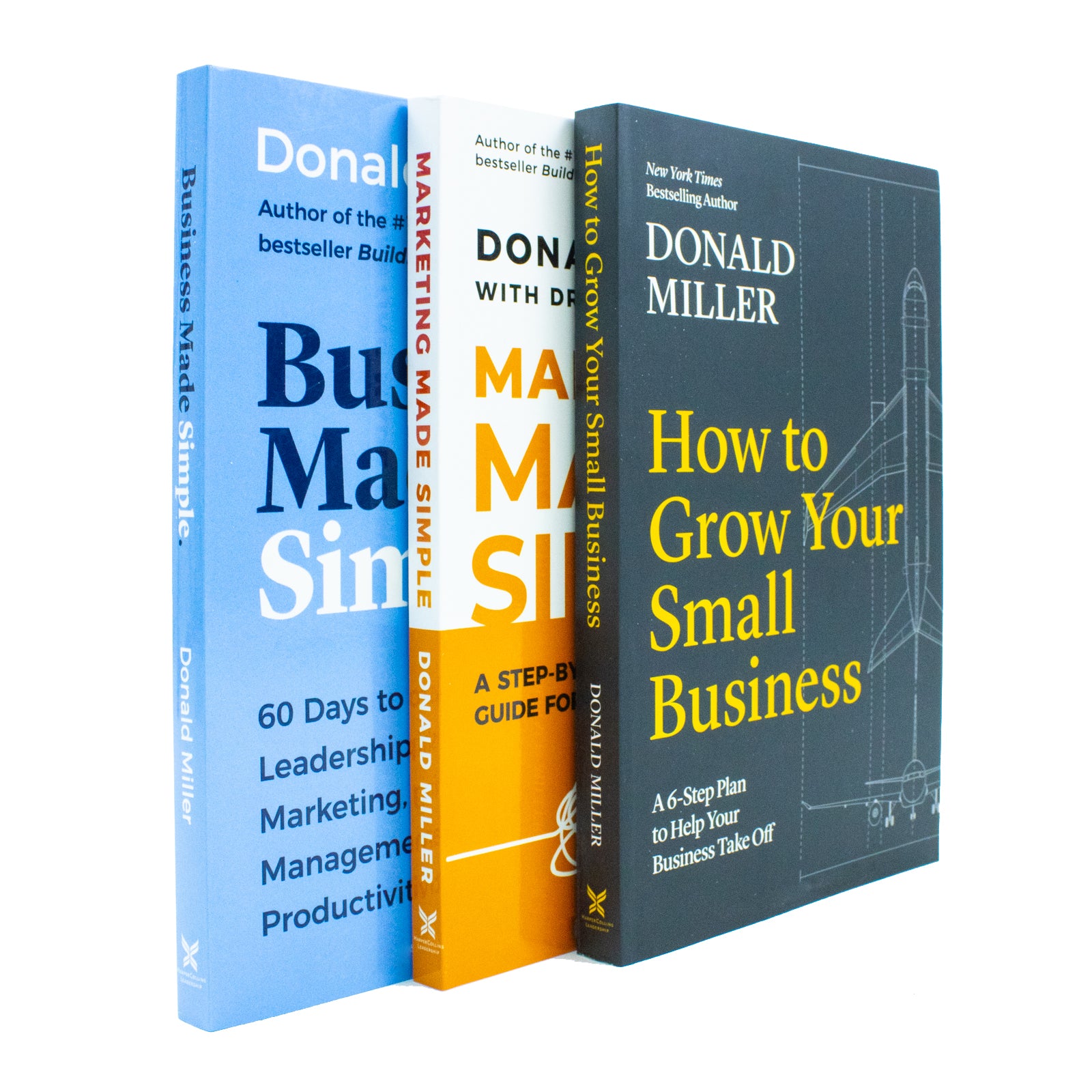 Donald Miller Collection 3 Book Set How to Grow Your Small Business, Business Made Simple, Marketing Made Simple - Lets Buy Books