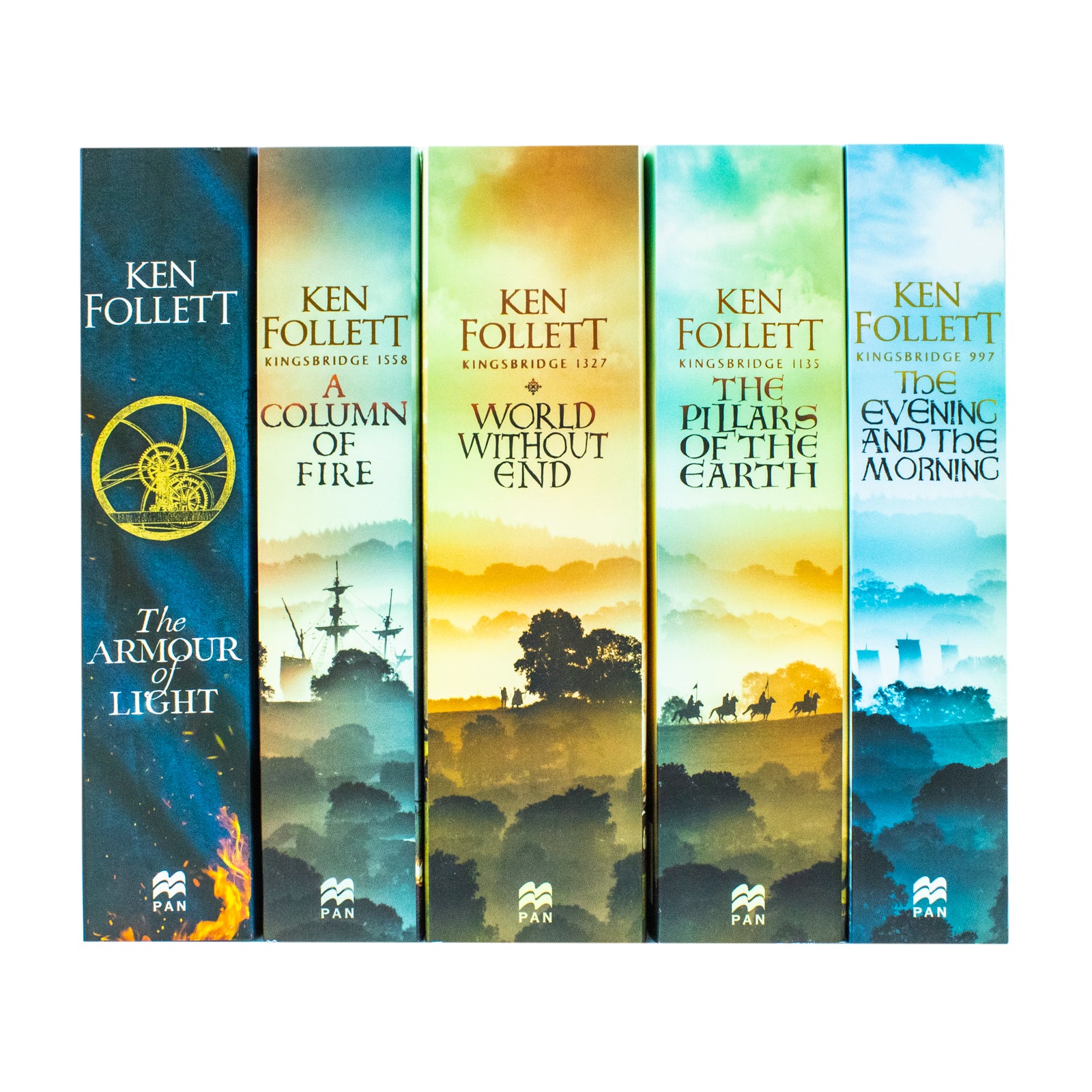 Kingsbridge Novels Collection 5 Books Set by Ken Follett (A Column of Fire, World Without End, Armour of Light) - Lets Buy Books