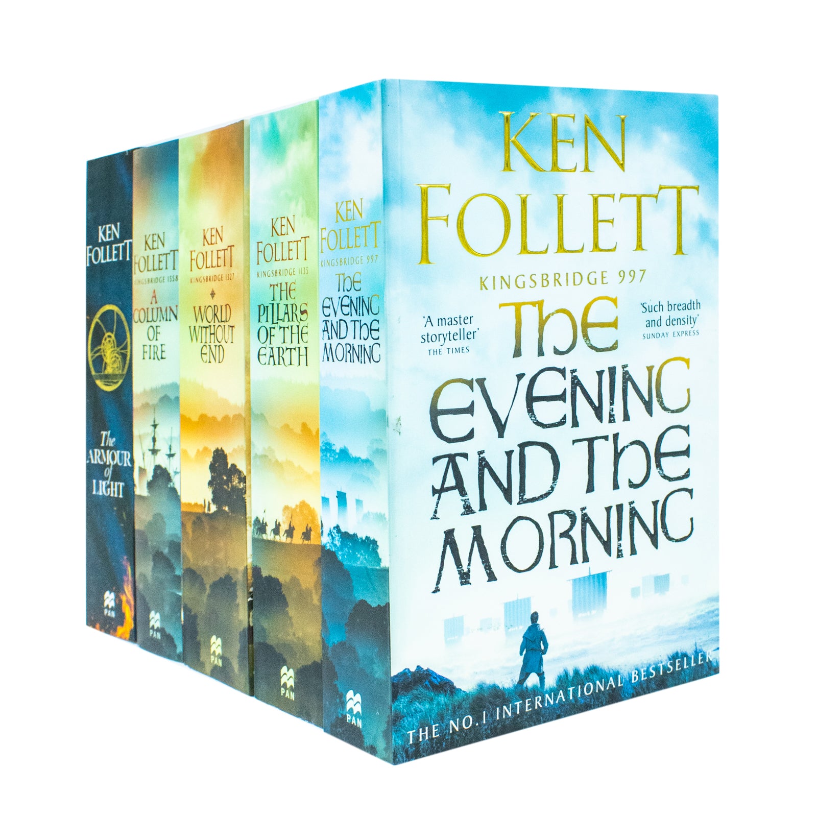 Kingsbridge Novels Collection 5 Books Set by Ken Follett (A Column of Fire, World Without End, Armour of Light) - Lets Buy Books
