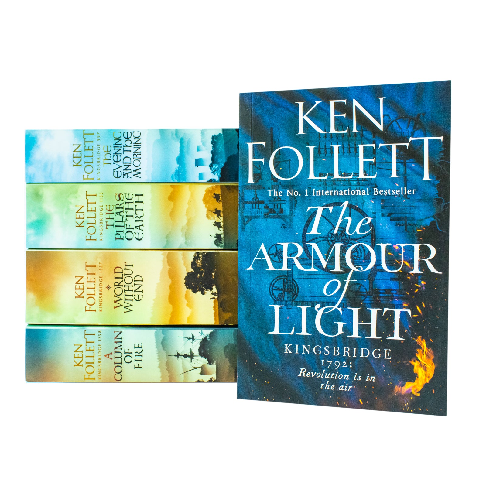Kingsbridge Novels Collection 5 Books Set by Ken Follett (A Column of Fire, World Without End, Armour of Light) - Lets Buy Books