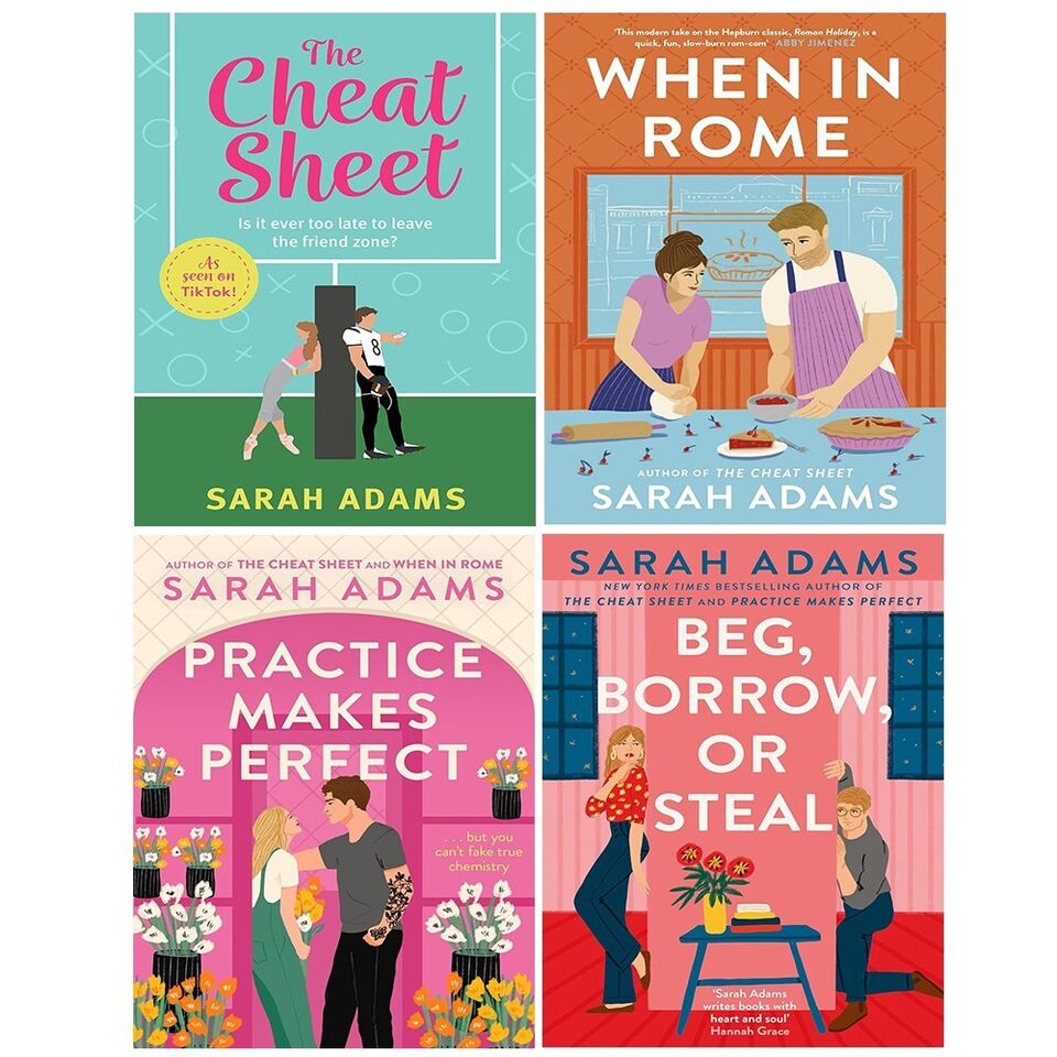 Sarah Adams Collection 4 Books Set Practice Makes Perfect, Cheat Sheet, When in Rome - Lets Buy Books