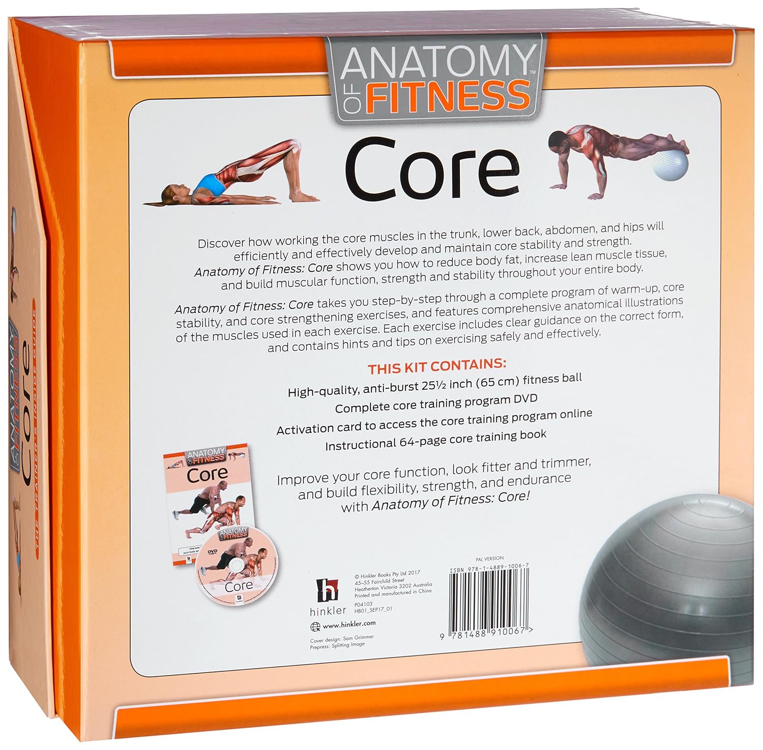 Anatomy Of Fitness Core The Trainer's Inside Guide Complete Workout Kit by Hinkler - Lets Buy Books