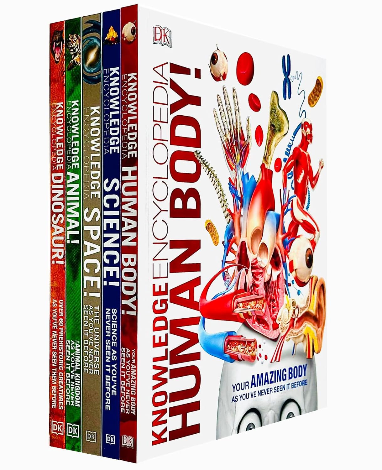 Knowledge Encyclopedias Collection 5 Books Set By DK (Human Body, Science, Space, Animal & Dinosaur) - Lets Buy Books