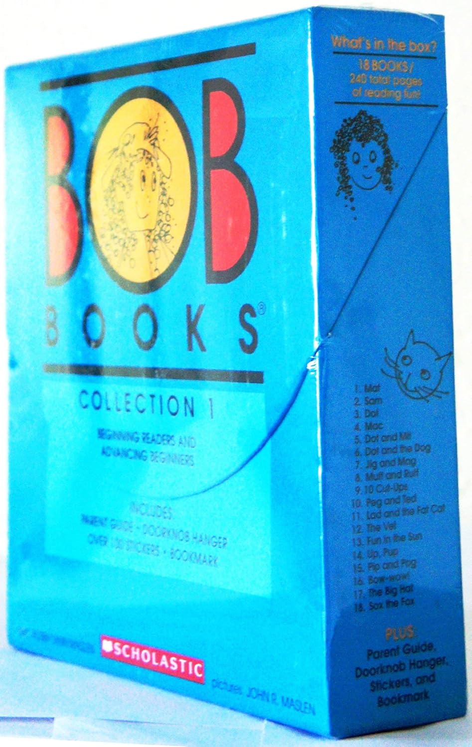 Bob Books: Collection 1 Beginning Readers and Advancing Beginners Including Parent Guide, Doorknob Hangerover 100 Stickers & Bookmark - Lets Buy Books