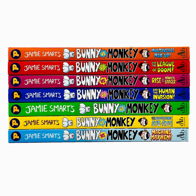 Bunny vs Monkey 7 Books Collection Set By Jamie Smart (League of Doom!, Machine Mayhem) - Lets Buy Books