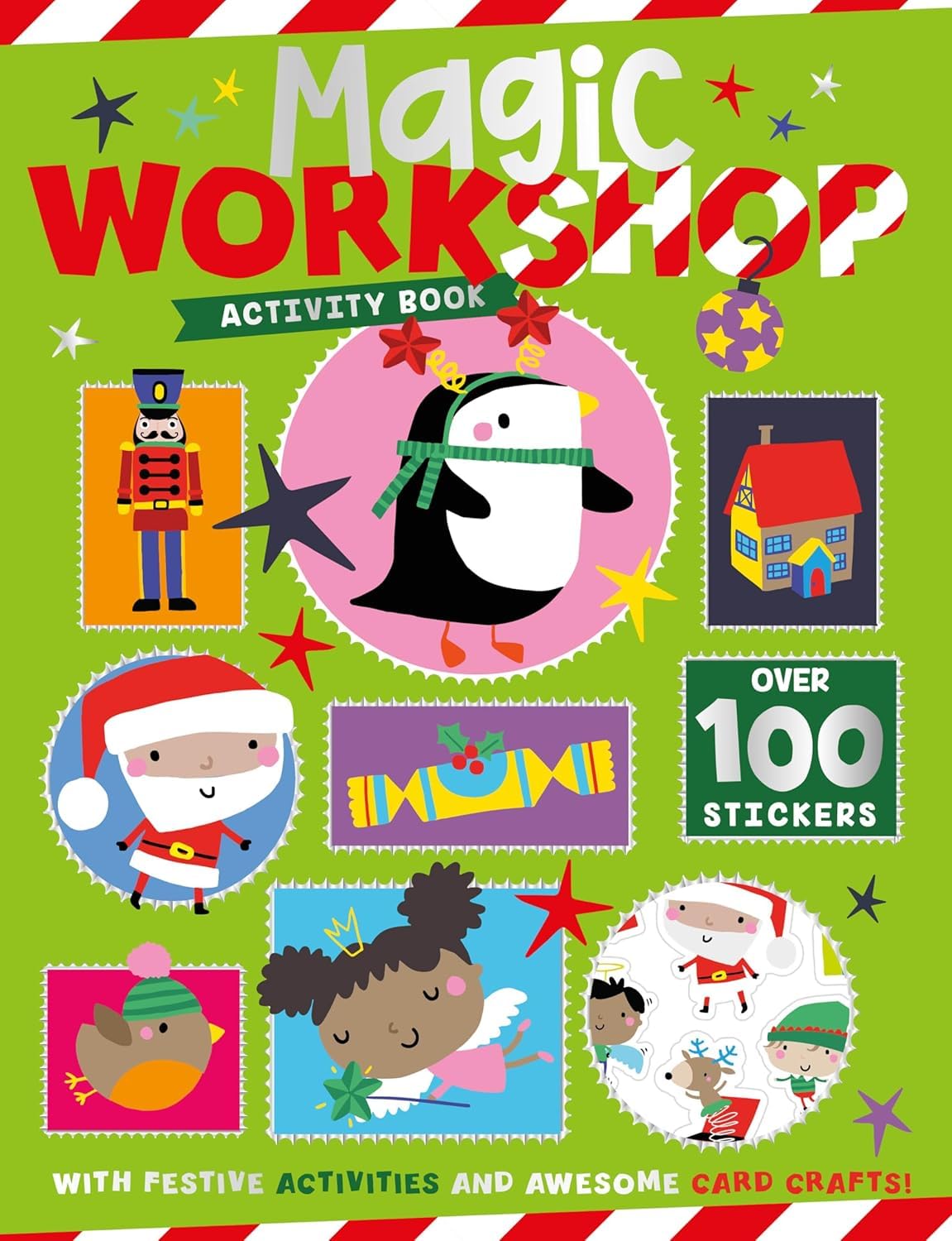 Christmas Books for Children Collection Activity 6 Books Set With Awesome Card Craft & Over 100 Stickers(Magic Workshop, Elf Adventure, Gingerbread Friends, Polar Party, Reindeer-Express & Jolly Santa) - Lets Buy Books