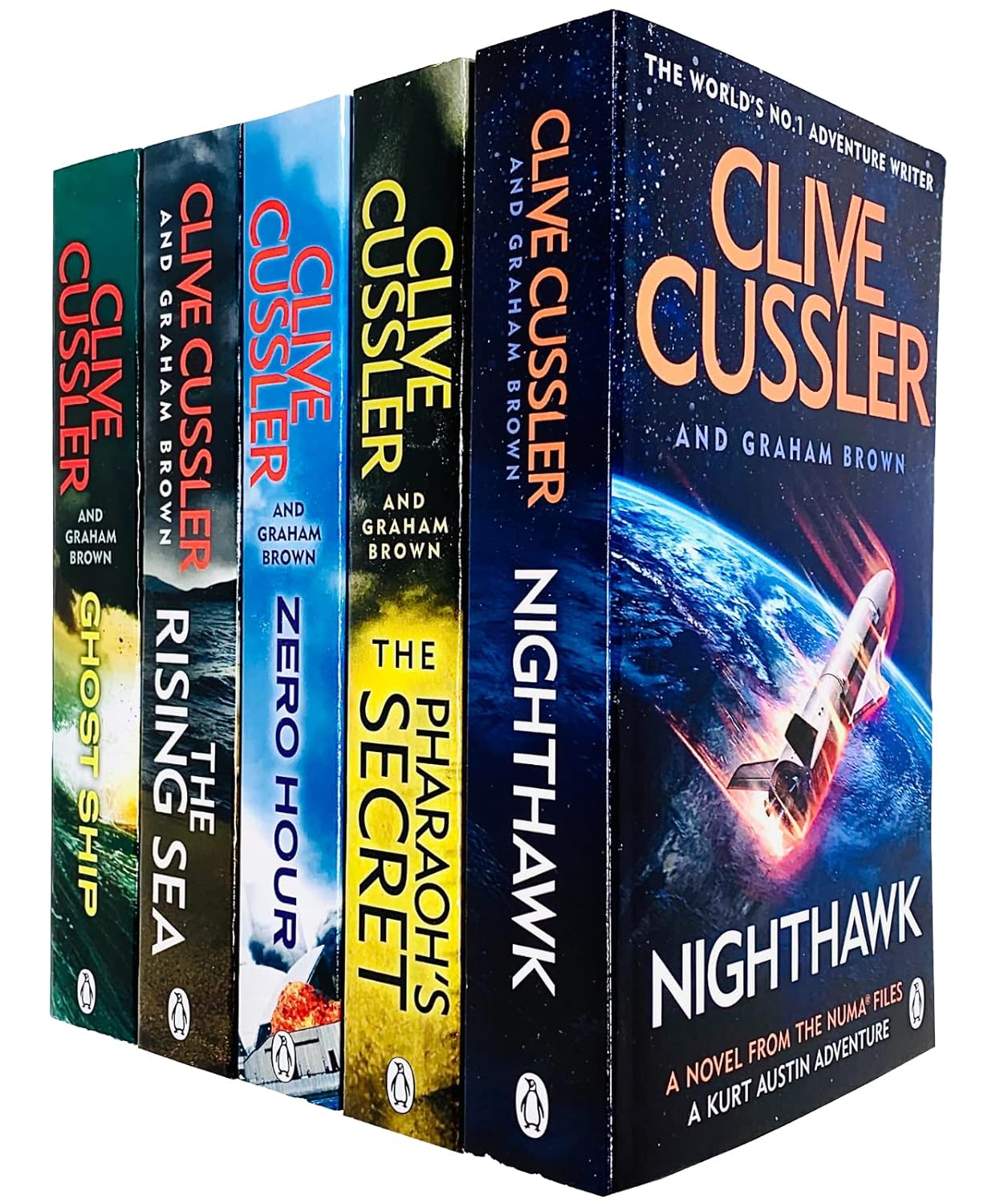 Clive Cussler 6 Books Collection Set Zero Hour, Ghost Ship, Pharaoh's Secret - Lets Buy Books