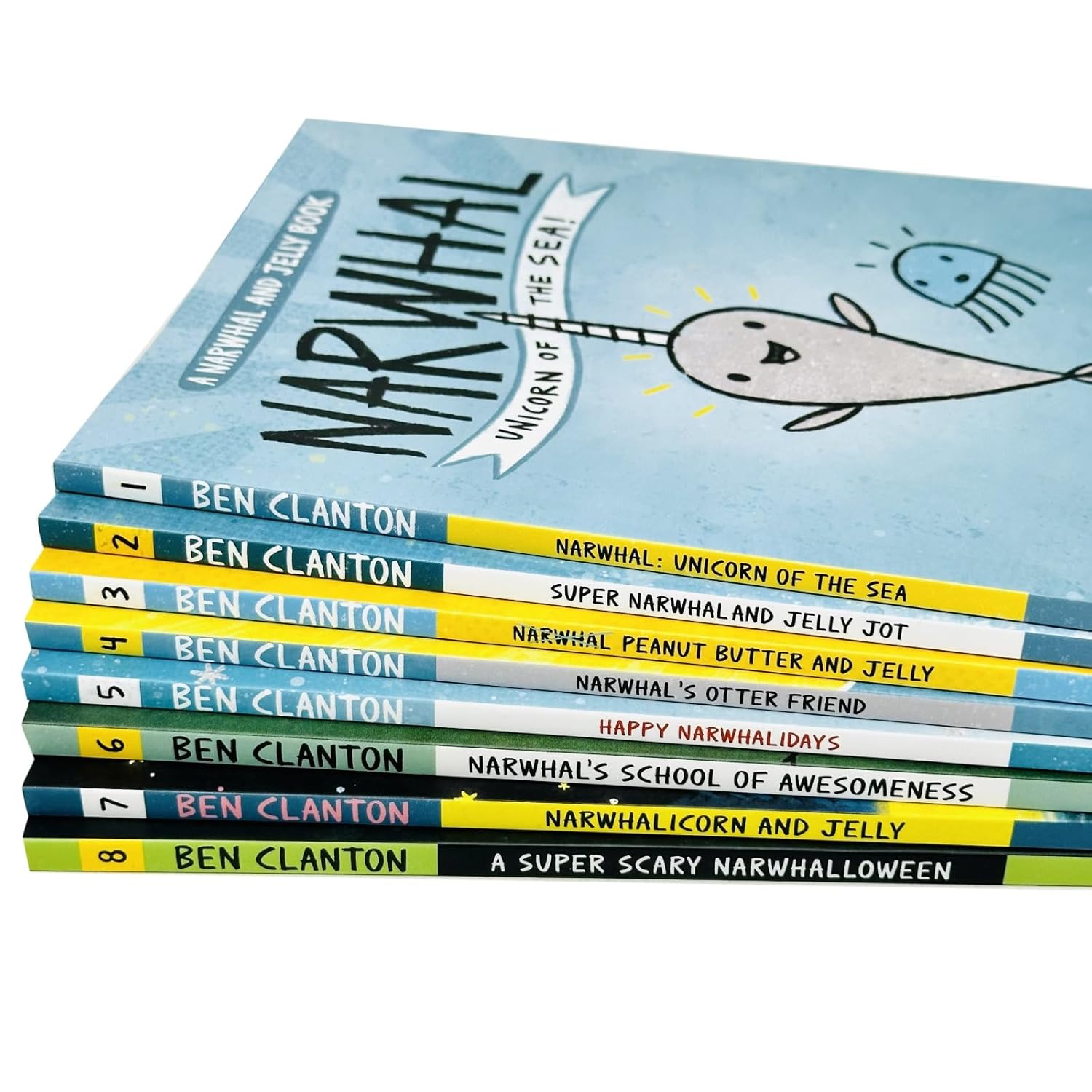Narwhal and Jelly Series 8 Books Collection Set Narwhal's Otter Friend, Happy Narwhalidays - Lets Buy Books
