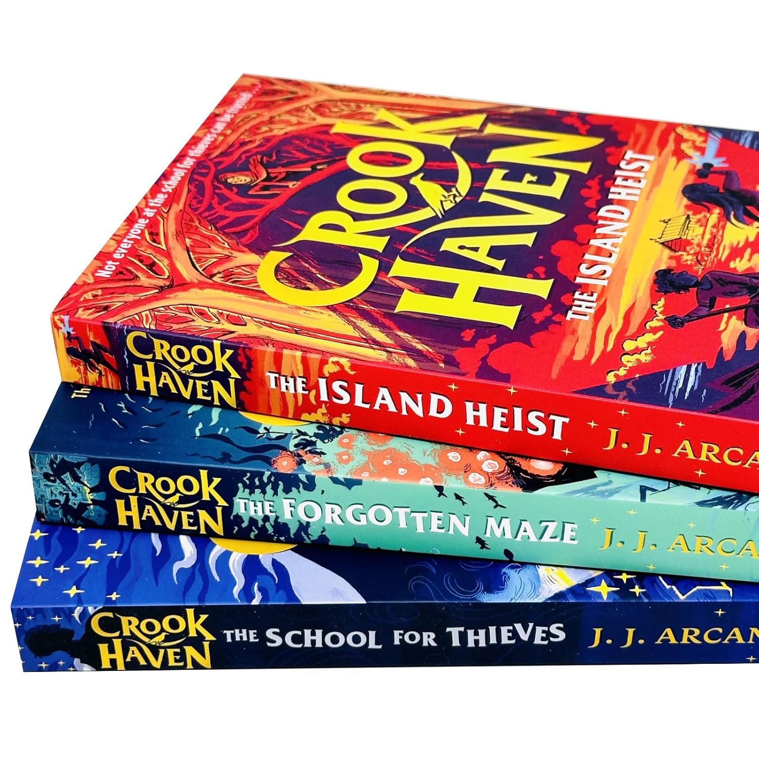 Crookhaven the Collection 3 Books Set By J J Arcanjo(The Island Heist, The School for Thieves & The Forgotten Maze) - Lets Buy Books