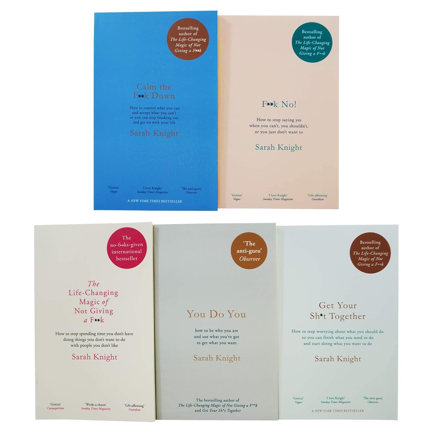 A No Fcks Given Guide Series Books 1-5 Collection Box Set by Sarah Knight Paperback - Lets Buy Books