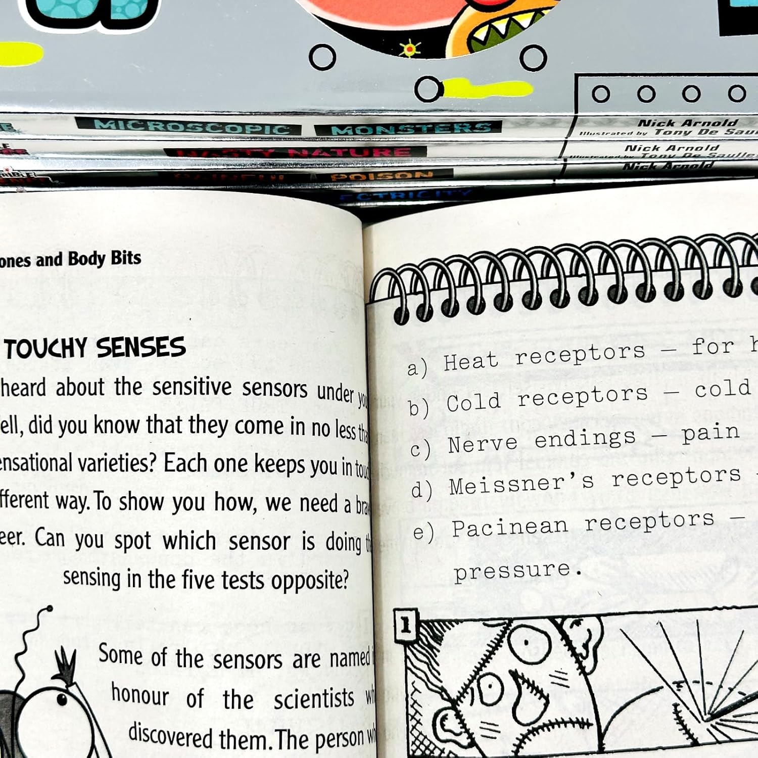 Horrible Science 6 Books Collection Set By Nick Arnold Blood, Bones and Body Bits, Nasty Nature - Lets Buy Books