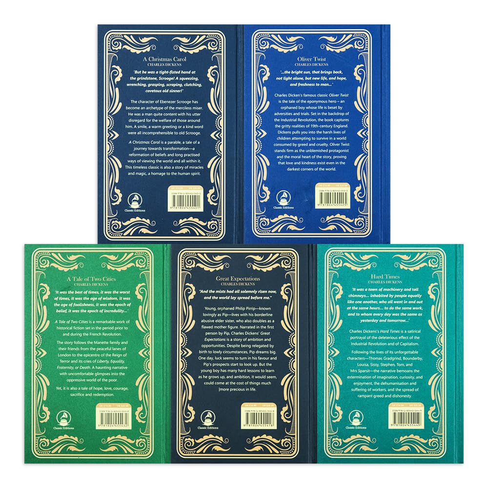 Major Works of Charles Dickens 5 Books Deluxe Hardback Set A Christmas Carol - Lets Buy Books