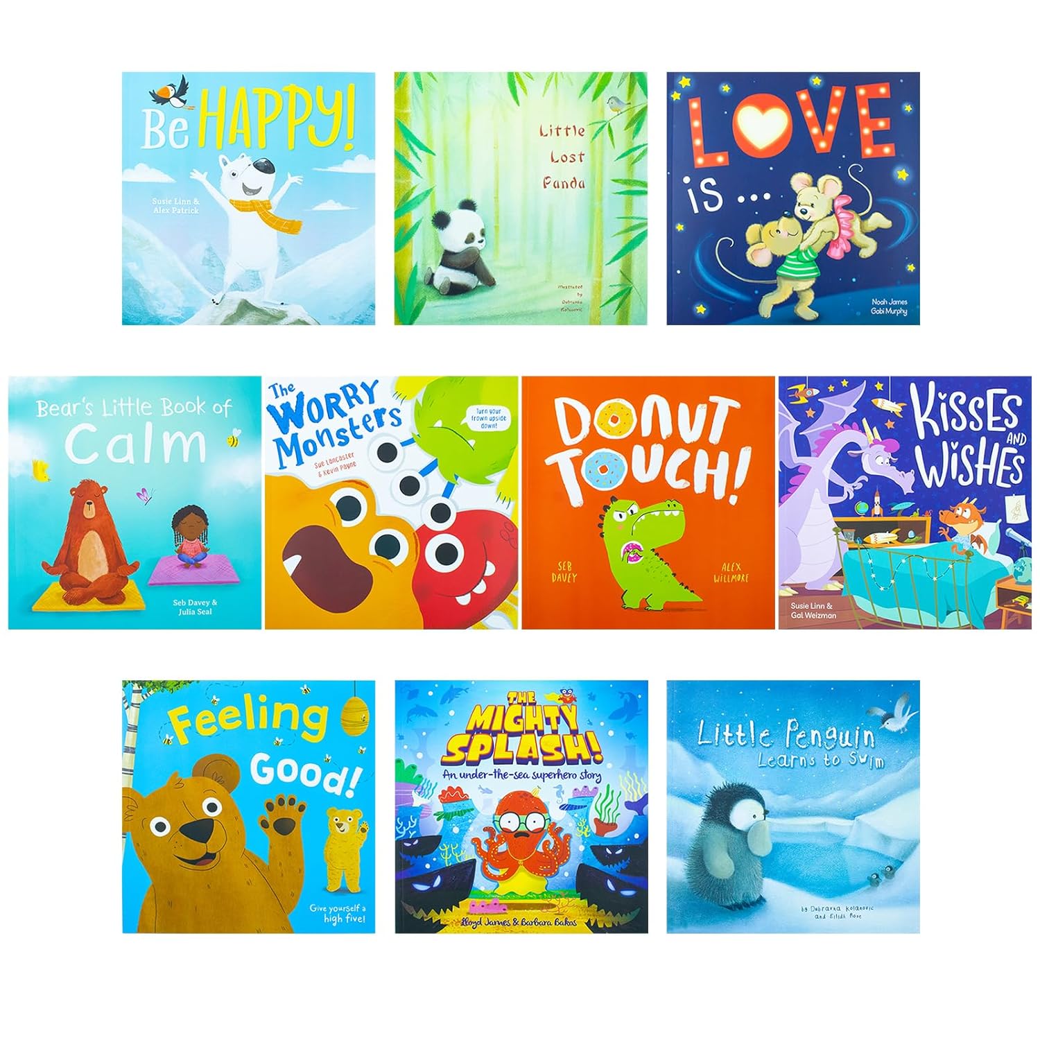 Let's Talk About Our Behaviour and Feelings 10 Illustrated Stories Book Collection Worry Monsters, Be Happy - Lets Buy Books
