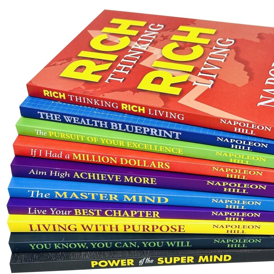 Napoleon Hill Collection 10 Books Set Rich Thinking Rich Living, Million Dollars, Master Mind - Lets Buy Books