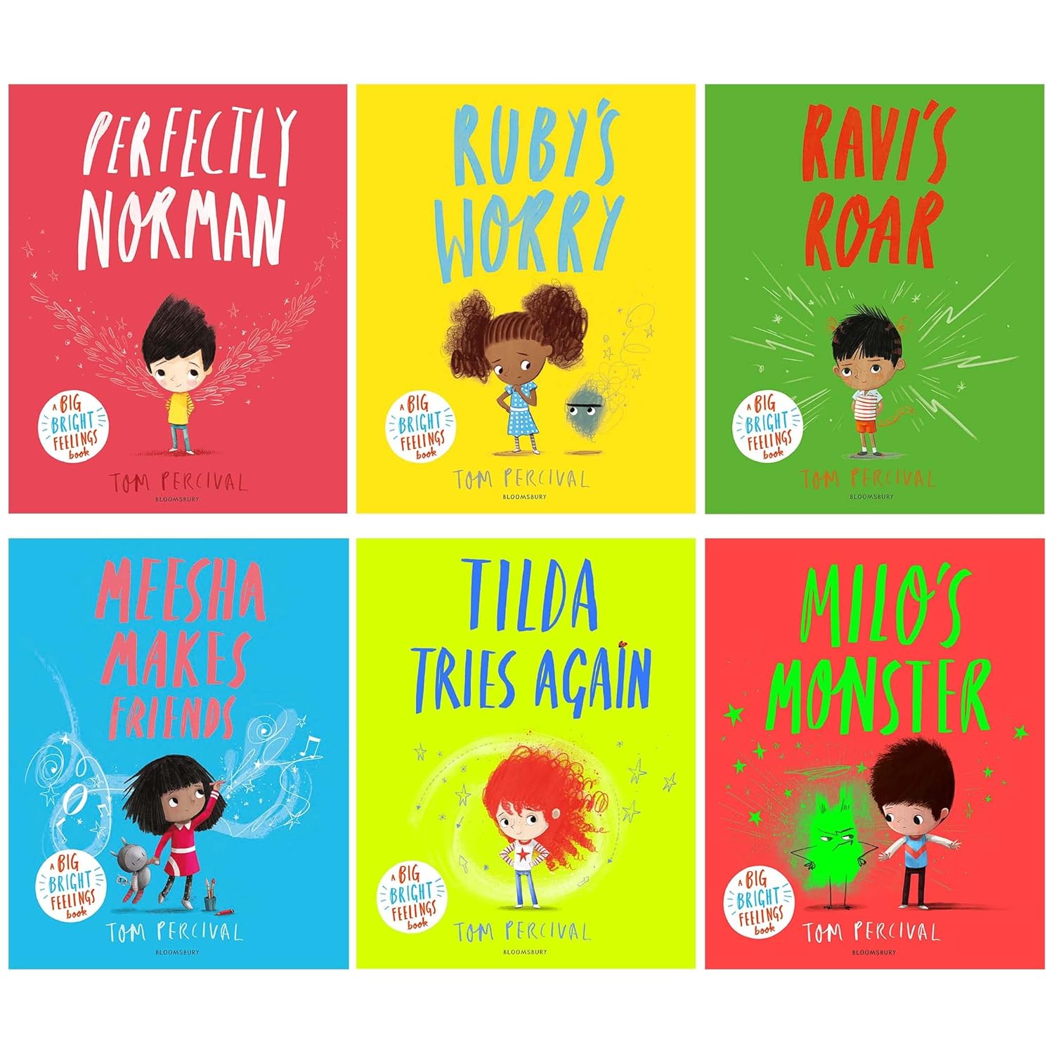A Big Bright Feelings Collection 6 Books Set  Ravi's, Ruby’s Worry, Milo's Monster, Meesha Makes Friends - Lets Buy Books