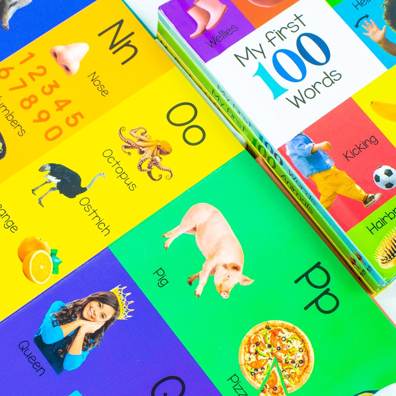 My First 100 Words Box Set 4 Board Books Collection Set Words, Animals, Colours - Lets Buy Books