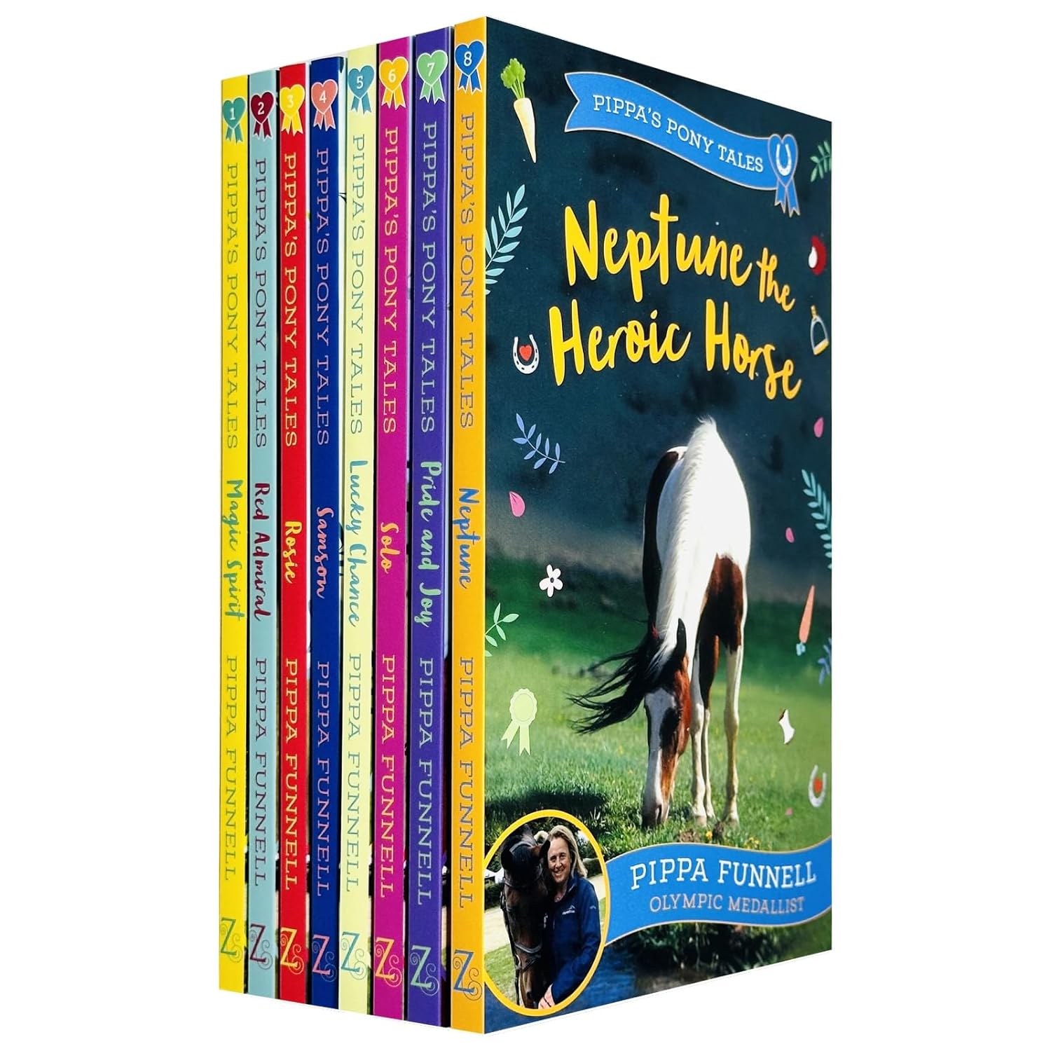 Pippa's Pony Tales 8 Books Collection Set by Pippa Funnell (Magic Spirit, Red Admiral, Rosie, Samson, Lucky Chance, Solo, Pride and Joy, Neptune) - Lets Buy Books