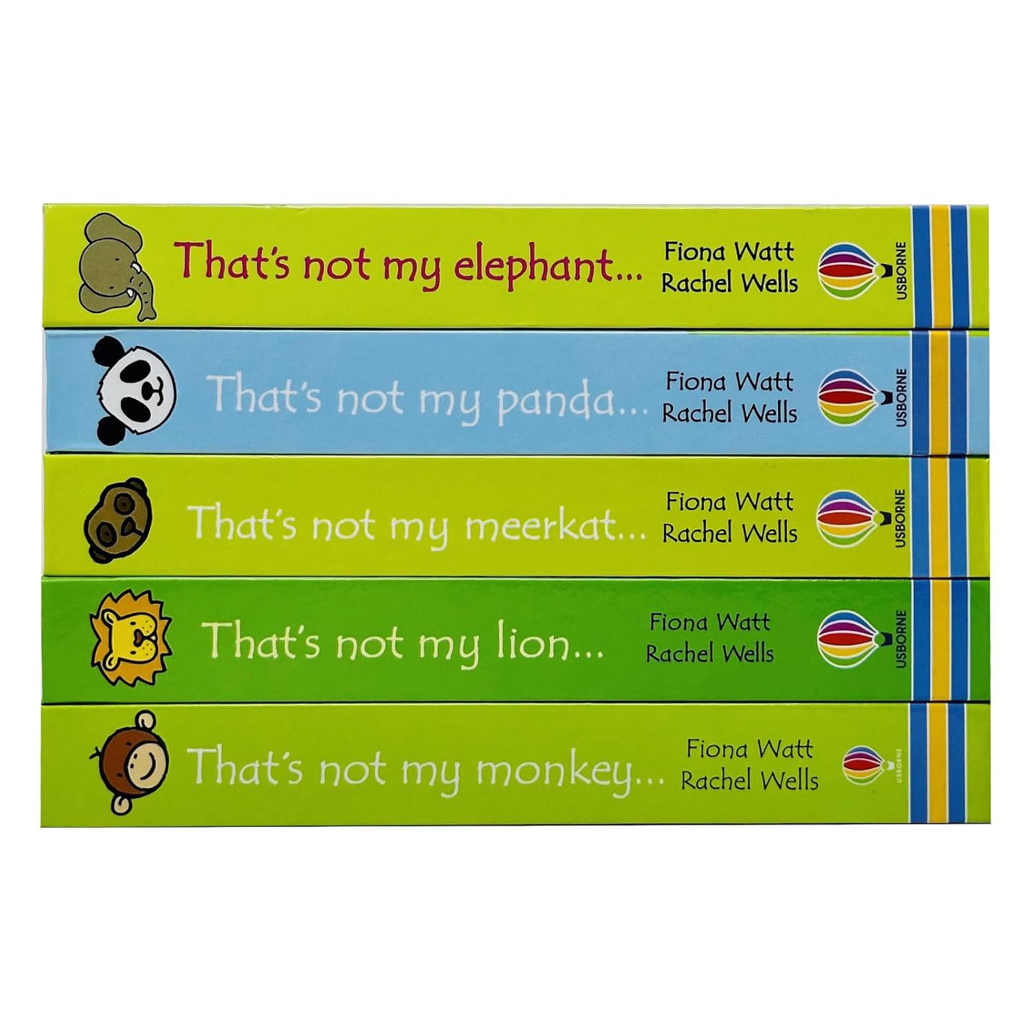 Usborne Touchy-Feely Thats not My Zoo Collection Set 3: Panda and Friends 5 Books Collection Set (Lion, Elephant, Monkey, Panda & Meerkat) - Lets Buy Books