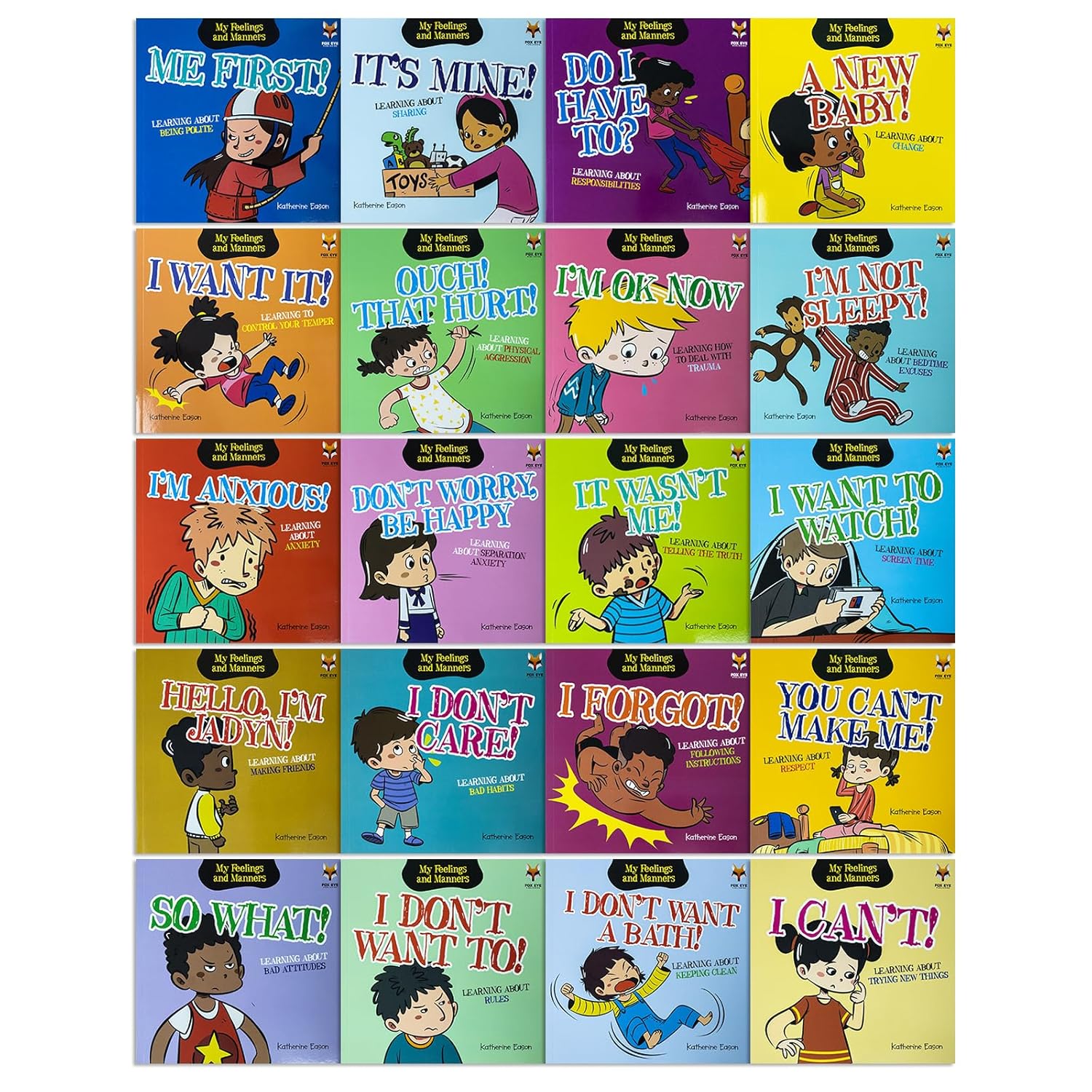 My Feelings and Manners 20 Books Box Set by Katherine Eason Anxiety, Responsibilities, Physical Aggression - Lets Buy Books