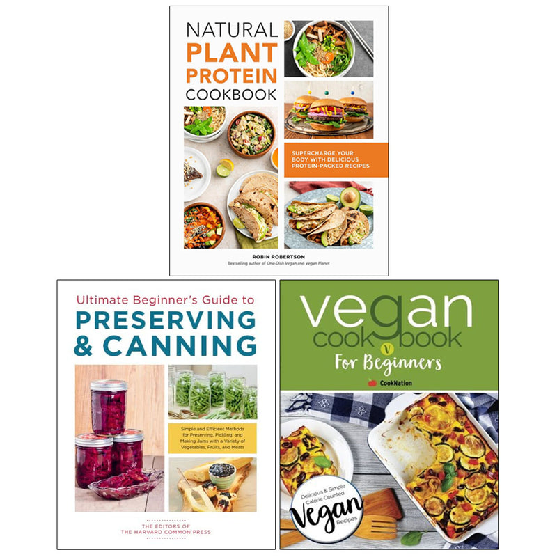 Natural Plant Protein Cookbook,Ultimate Beginner's Guide , Vegan Cookbook  3 Books Collection Set - Lets Buy Books
