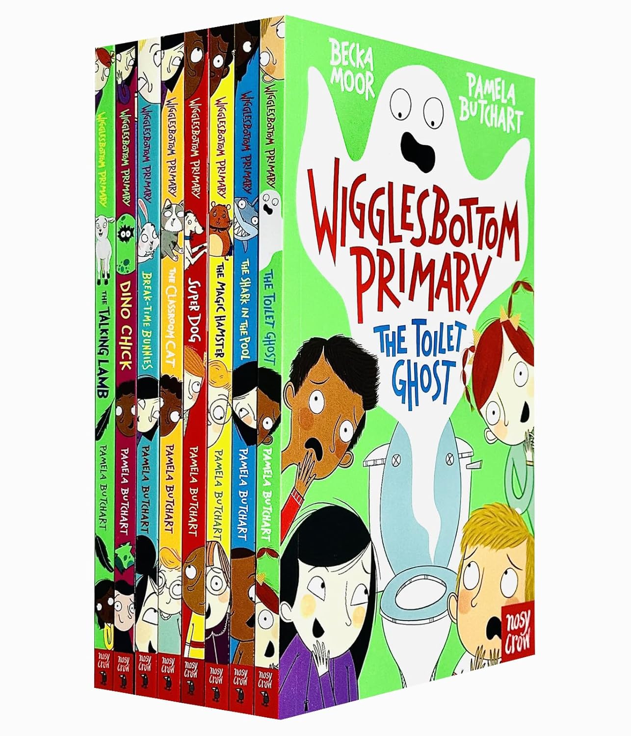 Wigglesbottom Primary Series 8 Books Collection Set By Pamela Butchart Toilet Ghost, Shark in the Pool, Magic Hamster, Super Dog - Lets Buy Books