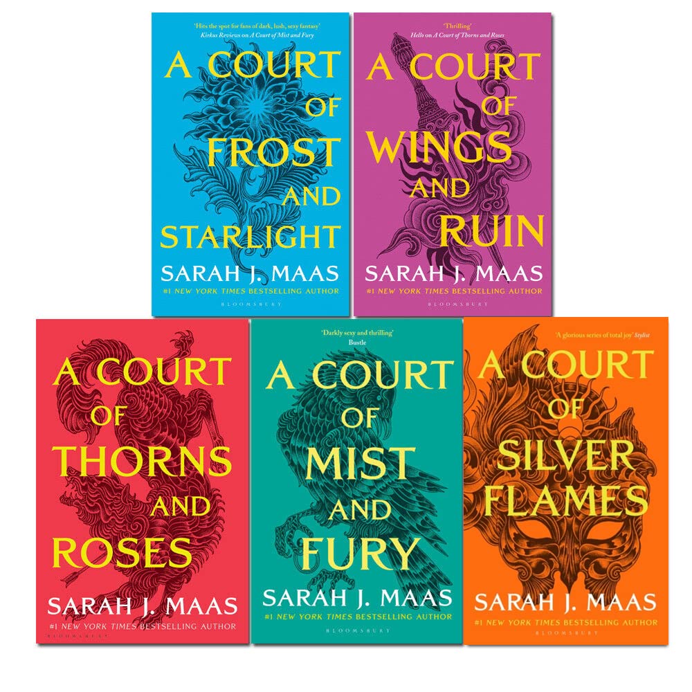 A Court of Thorns and Roses 5 Book Paperback Collection Set by Sarah J. Maas - complete adult fantasy romance saga