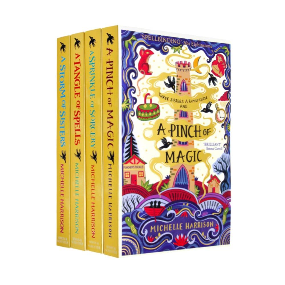 A Pinch of Magic Adventure Collection 4 book paperback set by Michelle Harrison - front cover artwork, ages 9-12 fantasy