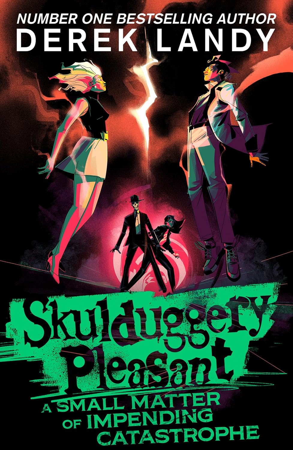 A Small Matter of Impending Catastrophe by Derek Landy - Skulduggery Pleasant Hardback front cover, ages 11+