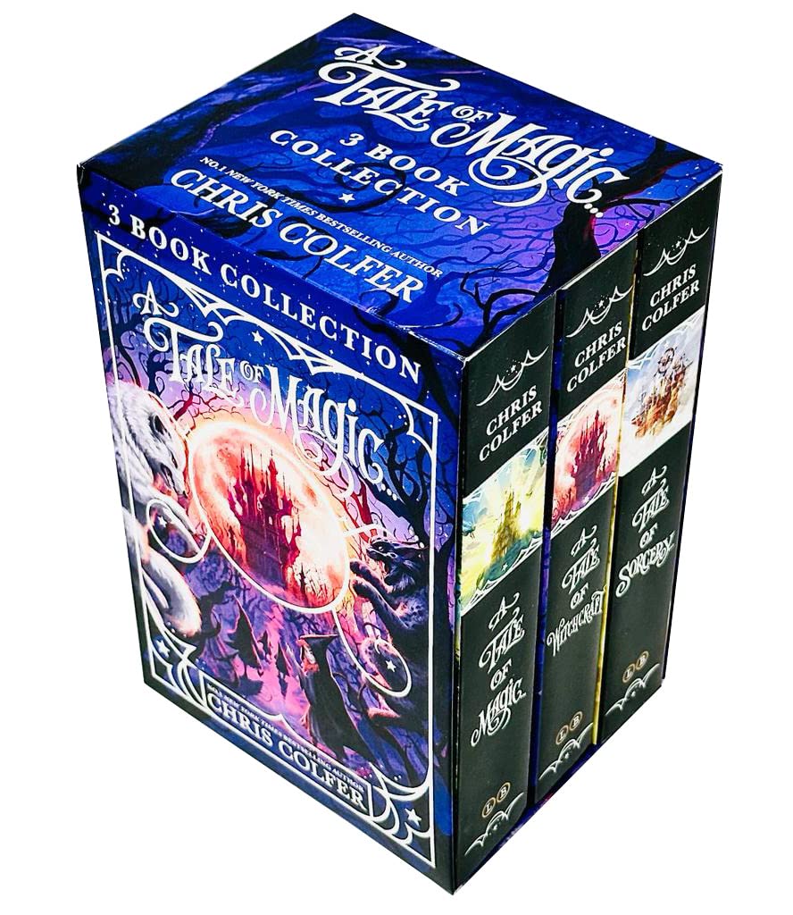 Close up of A Tale of Magic paperback trilogy by Chris Colfer, brand new 3 book fantasy set