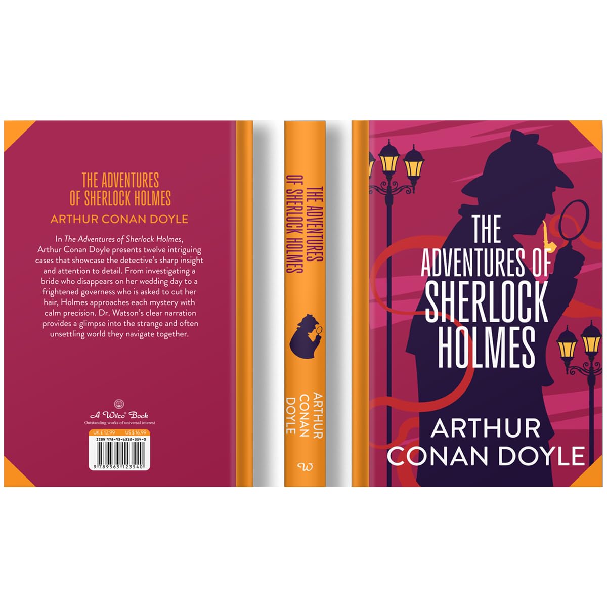 The Adventures of Sherlock Holmes hardback book showing sprayed edge page detail