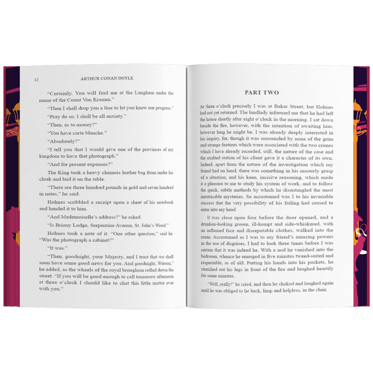 The Adventures of Sherlock Holmes deluxe hardback edition open pages showing sprayed edge finish