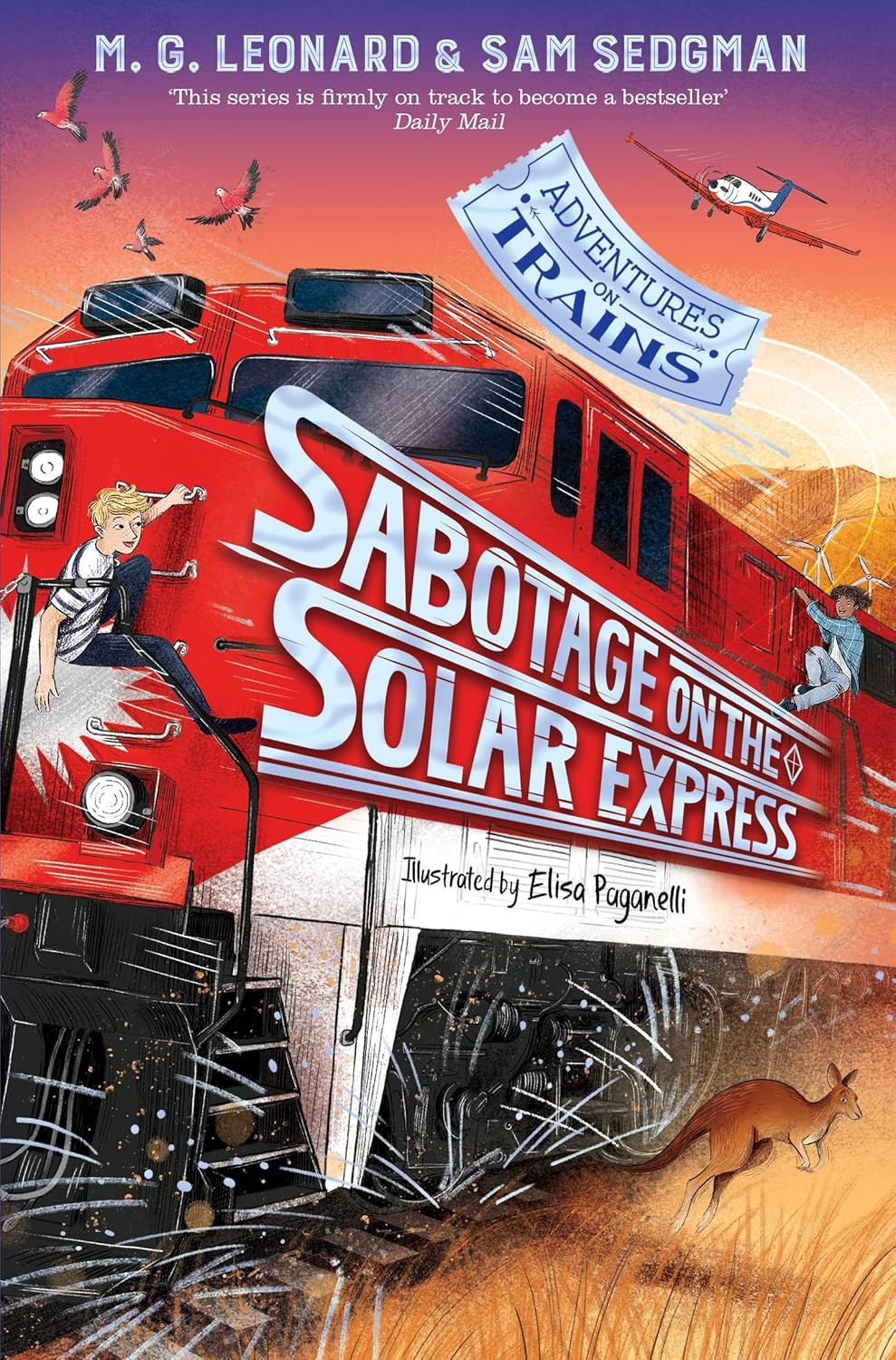 Sabotage on the Solar Express paperback cover from the Adventures on Trains series