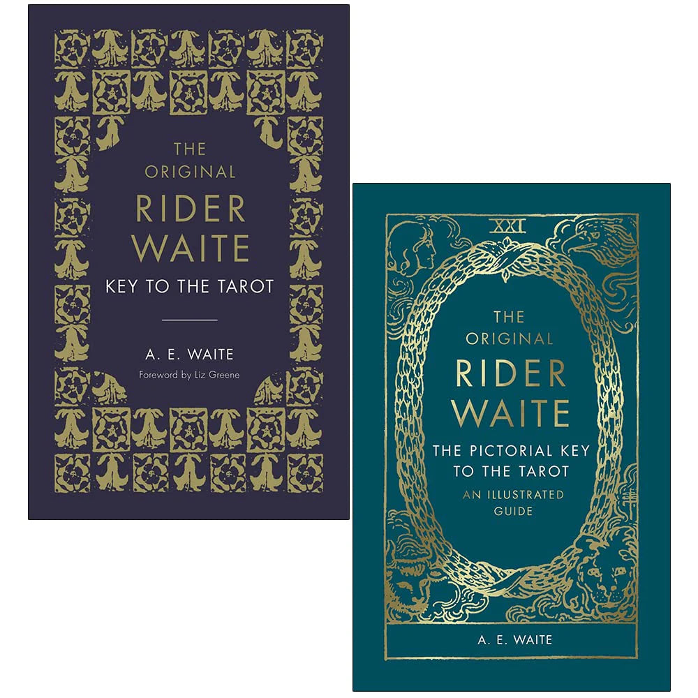 A.E. Waite 2 Books Collection Set - The Key To The Tarot and The Pictorial Key To The Tarot - hardback tarot guide set with free tarot card box