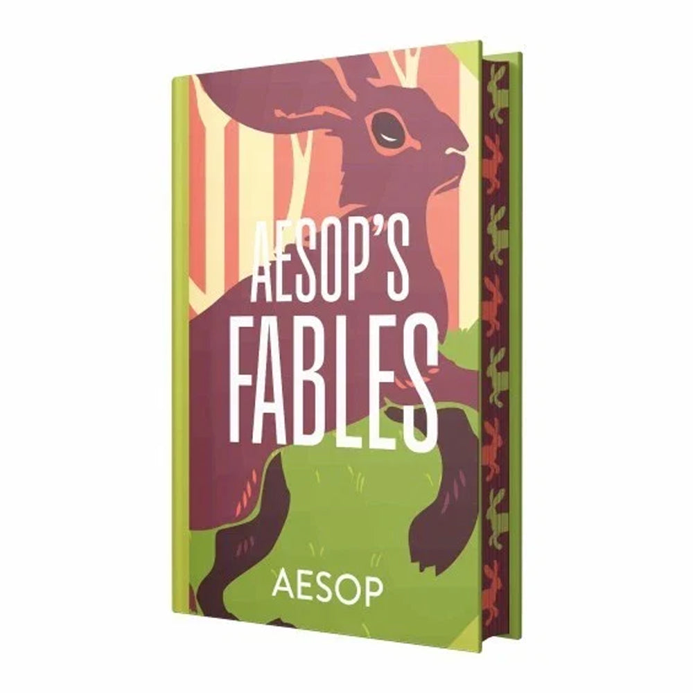Aesop's Fables hardback book showing coloured sprayed page edges detail